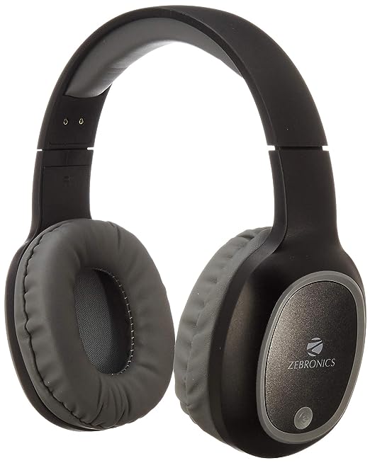 ZEBRONICS Zeb-Thunder Bluetooth Wireless Over Ear Headphone FM, mSD, 9 hrs Playback with Mic (Black) ZEBRONICS Zeb-Thunder Bluetooth Wireless Over Ear Headphone FM, mSD, 9 hrs Playback with Mic (Black)